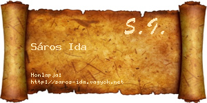 Sáros Ida névjegykártya